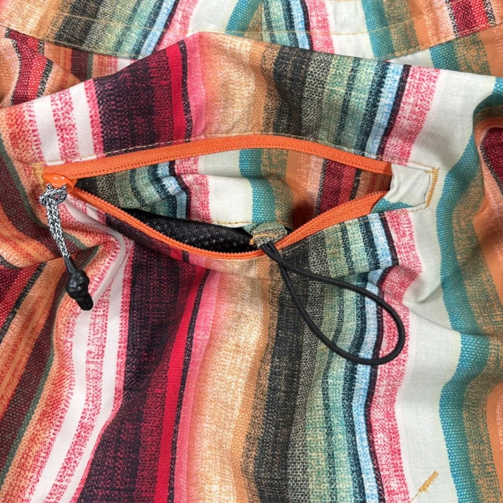 Prana Fenton Board Shorts Mens 38 Baja Stripe Multi Color Recycled Stretch NWT